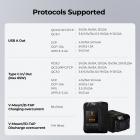 K&F Concept V-kiinnitysakku, 99 Wh Mini V-kiinnitysakku, 6700 mAh 14,8 V Tuki 65 W PD USB-C -pikalaturi, D-TAP, USB-A, USB-C, BP, OLED-näyttö, kameroille ja videokameroille