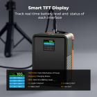 Bateria K&F Concept V Mount 99Wh (14,8V/6700mAh) PD100W Mini V-Mount com DC/D-Tap/Dual USB-C/USB-A/Display TFT para Câmera, Filmadora, Vídeo, Luz, Monitor V99 Pro