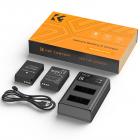 K&F Concept LP-E12 batteri- og opladersæt med dual slot-oplader til Canon M2, M200, M50, M100, M10, 100D