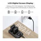 K&F Concept 1600mAh EN-EL25 EN-EL25A batteri- og opladersæt, 2-pak til Nikon Z30 Z50 ZFC-kamera, erstatningsbatterier med LCD-oplader med dobbelt stik