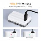 K&F Concept LP-E6NH batteri med 2600mAh kapasitet og Type-C hurtiglading for Canon EOS 90D, 80D, 70D, 5D, Mark II, III, IV, 5DS, SR, 6D, 6D Mark II, R5, R6, R6 II, R7