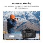 K&F Concept LP-E6NH batteri med 2600mAh kapasitet og Type-C hurtiglading for Canon EOS 90D, 80D, 70D, 5D, Mark II, III, IV, 5DS, SR, 6D, 6D Mark II, R5, R6, R6 II, R7