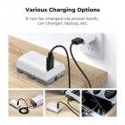 K&F Concept LP-E6NH batteri med 2600mAh kapasitet og Type-C hurtiglading for Canon EOS 90D, 80D, 70D, 5D, Mark II, III, IV, 5DS, SR, 6D, 6D Mark II, R5, R6, R6 II, R7