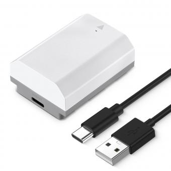 K&F CONCEPT NP-FZ100, batteria per fotocamera, migliorata 2600 mAh, grande capacità con connettore di ricarica diretta di tipo C, compatibile con fotocamere Sony A9 A7III A7RIII A7RIV A6600 ZV-E1 FX3