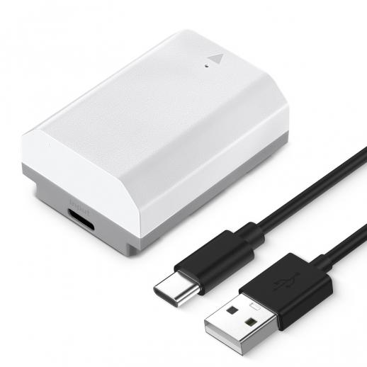 K&F CONCEPT NP-FZ100, batteria per fotocamera, migliorata 2600 mAh, grande capacità con connettore di ricarica diretta di tipo C, compatibile con fotocamere Sony A9 A7III A7RIII A7RIV A6600 ZV-E1 FX3
