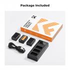 K&F Concept Confezione da 3 batterie NP-FW50 da 1100 mAh e caricatore LCD a 3 alloggiamenti aggiornato compatibile con Sony ZV-E10,Alpha A6000 A6300 A6400 A6500 A5100 A7 A7II A7R A7S A7SII RX10