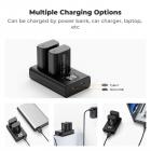 K&F Concept 2 Pack DMW-BLK22 Batteria e Caricabatterie a Doppio Slot con Schermo LCD per Panasonic Lumix DC-S5 DC-S5 II DC-S5 IIX GH5 II GH6 S5II S5M2 GH5M2