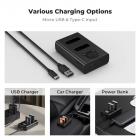 K&F Concept 2-pak NB-13L batteri- og opladersæt til Canon EOS G7 X Mark II, G7 X, G1 X Mark III, G5 X, G5X Mark II, G9 X, G9 X Mark II, SX620 HS, SX720 HS