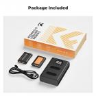 K&F Concept 2-Pack NP-BX1 batteri- og ladersett, kompatibel med Sony ZV-1, ZV-1F, DSC-RX100, DSC-RX100 VII, RX100VA, RX100 VI, RX1R II, HX90V, HX50, WX8000, AS , HX95, HX99