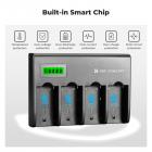 K&F Concept Caricabatteria NP-F a 4 slot con schermo LCD, spina Euro, compatibile con la batteria agli ioni di litio della videocamera Sony NP-F550 F570 F750 F770 F930 F950 F960 F970