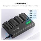 K&F Concept 4-kanals NP-F batteriladdare med LCD-skärm för Sony NP-F970, NP-F960, NP-F950, NP-F930, NP-F770, NP-F750, NP-F570, NP-F550 Camera Camcorder Battery US Plugg