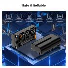 K&F Concept 2-pakke NP-F550 batteri- og ladersett Kompatibel med Sony NP-F550, F570, F750, F770, F930, F950, F960, F970 batterier, LED-lys, skjermer og kameraglidere