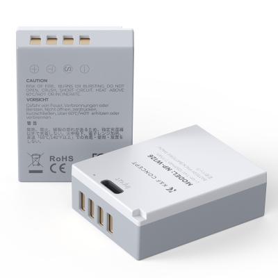 K&F Concept 2-pak NP-W126 NP-W126S Batteri med USB C Hurtigopladning til Fujifilm X100VI, X100V, XS10, XT30, XT30 II, XT20, XE4, A5 Kameraer