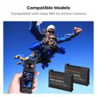 K&F Concept batteri- og opladersæt til Insta360 X4 – 2-pak 2350mAh udskiftningsbatterier med dobbelt LED-oplader, kompatibel med Insta360 X4 actionkamera