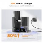 K&F Concept LP-E6NH-lader 18W rask dobbel bærbar batterilader for Canon R7, R6, R5, R, 6D Mark II, 5D Mark IV, 5D Mark III, 5DS, 5DS R, 5D Mark II, 80D, 90D, 6D, 7D, 7D Mark II