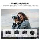 K&F Concept LP-E6NH-lader 18W rask dobbel bærbar batterilader for Canon R7, R6, R5, R, 6D Mark II, 5D Mark IV, 5D Mark III, 5DS, 5DS R, 5D Mark II, 80D, 90D, 6D, 7D, 7D Mark II
