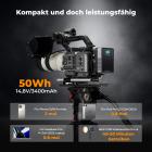 K&F CONCEPT 50Wh Mini V-Port Akku 3400mAh, 65W PD Typ-C Schnellladung mit TFT Bildschirm, D-TAP, BP, Typ-A, DC Schnittstelle, für Monitor, Kamera, Fotoleuchte, KF-V50