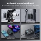 K&F CONCEPT 50Wh Mini batteria V-Port 3400mAh, 65W PD Type-C a ricarica rapida con schermo TFT, D-TAP, BP, Type-A, interfaccia DC, per monitor, fotocamera, luce fotografica, KF-V50