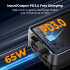 Bateria V-Mount de 50 Wh e 3400 mAh, mini bateria V-Mount com saída de 65 W e tela TFT, carga completa de 2 horas, CC, D-Tap, USB-C, USB-A para câmera, filmadora, vídeo, luz, monitor