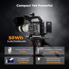 Bateria V-Mount de 50 Wh e 3400 mAh, mini bateria V-Mount com saída de 65 W e tela TFT, carga completa de 2 horas, CC, D-Tap, USB-C, USB-A para câmera, filmadora, vídeo, luz, monitor