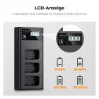 K&F Concept NP-FW50 Caricabatterie 3-Slot ZV-E10 Caricabatterie con display LCD per fotocamere Sony A6400 A6600 ZV-E10 A7 A7ii