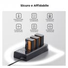 K&F Concept NP-FW50 Caricabatterie 3-Slot ZV-E10 Caricabatterie con display LCD per fotocamere Sony A6400 A6600 ZV-E10 A7 A7ii