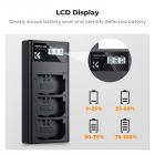 K&F Concept NP-FZ100 oplader, 3-slot A7iii batterioplader med LCD-skærm til Sony A7iii A7iv A7Rv A6700 A6600 A9 A1 FX3 FX30 ZV-E1 kameraer