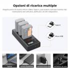 K&F CONCEPT LP-E6/LP-E6N/LP-E6NH - Caricabatteria a doppia slot per fotocamera, micro USB e porta di tipo C, per Canon EOS R5, EOS R6, EOS R, EOS 5D Mark IV, 5D Mark III, 5DS, 5DS R, 5D Mark II, 6D