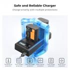 K&F Concept LP-E6NH 3-sporslader, LP-E6 LP-E6N batterilader med LCD-skjerm for Canon EOS R5 R6 R7 5D 6D 7D Mark II-kameraer