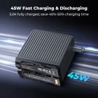 K&F CONCEPT 10500 mAh NP-F970 Batteria (porta USB-C), Ricarica Rapida PD 45 W Compatibile con FX3/A7 IV/A7S III, R5/R6 e Z8, e Adatta Alimentazione di Luci LED e Monitor