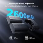 K&F Concept LP-E6NH 2600mAh 2er-Pack Dual-Akku mit modularem Schnellladegerät, Zwei Akkus mit Ladegerät Kit kompatibel für Canon EOS R R5 R6 R7 60D 70D 80D 90D 5D Mark II III IV 6D 6D II 7D 7D II
