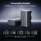 K&F Concept LP-E6NH 2600mAh 2er-Pack Dual-Akku mit modularem Schnellladegerät, Zwei Akkus mit Ladegerät Kit kompatibel für Canon EOS R R5 R6 R7 60D 70D 80D 90D 5D Mark II III IV 6D 6D II 7D 7D II