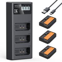 K&F Concept Canon LP-E10 Kamera-Akku (3er Pack) 1200mAh, Dreifach-Power, Dreifach-Slot LCD-Ladegerät-Kit Kompatibel für Canon EOS Rebel T7 T6 T5 T3 T100 Kiss X50 Kiss X70 EOS 1100D 1200D 1300D 2000D