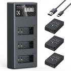 Kit 3x Batteries LP-E12 1100 mAh + Chargeur LCD Double pour Canon EOS M50, M50 Mark II, M100, M200, PowerShot SX70 HS