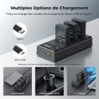 Kit 3x Batteries LP-E12 1100 mAh + Chargeur LCD Double pour Canon EOS M50, M50 Mark II, M100, M200, PowerShot SX70 HS