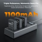 Kit 3x Batteries LP-E12 1100 mAh + Chargeur LCD Double pour Canon EOS M50, M50 Mark II, M100, M200, PowerShot SX70 HS