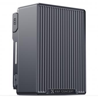 Batterie K&F CONCEPT à monture V, 99 Wh (6 700 mAh), charge rapide USB-C PD 100 W, double connectique D-TAP/A/USB-C/DC/écran TFT/lampe d'urgence pour appareil photo, caméscope, moniteur, éclairage vidéo