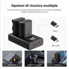 K&F CONCEPT LP-E6P Batteria 2400mAh ad Alta Capacità con Display LCD Caricabatterie Compatibile con Canon EOS R5 Mark II, R5, R62, R6, R7 e Batterie Della Serie LP-E6 Fotocamere