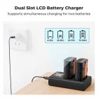 K&F Concept 2-Pack LP-E6P Accu’s 2400mAh met Dual-Slot USB Oplader, Compatibel met Canon EOS R5 Mark II, R5, R6, R62, R7