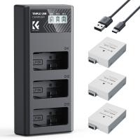 Kit 3x Batteries LP-E8 1140 mAh + Chargeur LCD Double pour Canon EOS 700D, 650D, 600D, 550D