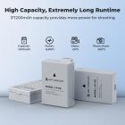 K&F Concept 3-pakning LP-E8 batteri og oppgradert LCD-lader kompatibel med Canon EOS Rebel T2i, T3i, T4i, T5i, 550D, 600D, 650D, 700D, Kiss X4, Kiss X5, Kiss X6 kameraer