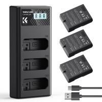 Kit 3x Batteries EN-EL14A 1050 mAh + Chargeur LCD Double pour Nikon D5600, D3500, D5500, D5300, D3400, D3300