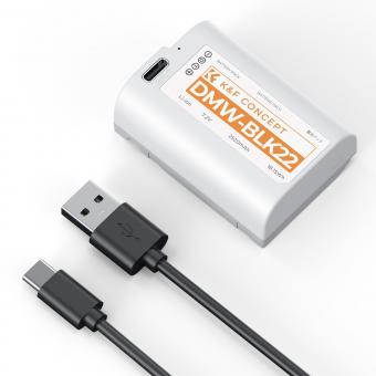 Batterie DMW-BLK22 USB-C 2520 mAh pour Panasonic Lumix S9, S5II, S5IIX, GH7, GH6, G9II, S5, GH5II