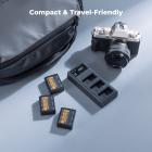 K&F CONCEPT 3-pack NP-W126 accu's en verbeterde 3-sleufs NP-W126S XT30III acculader, compatibel met Fujifilm X100vi, X100V, XM5, XE5, XT30II, XT30, X Half, XS10, XT20, XE4 en A5 camera's.