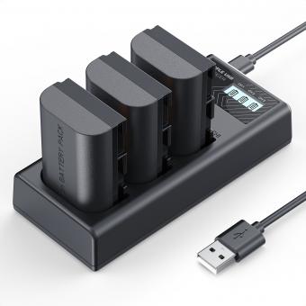 Cargador de baterías K&F CONCEPT LP-E6P de 3 unidades, batería de 2400 mAh para R6 Mark III, compatible con cámaras Canon R6 Mark II III, R5 Mark II, C50, R6V, R5 R6 R7, 5D 6D 7D Mark II