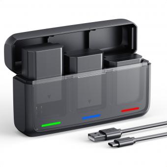 K&F CONCEPT Paquete de 3 baterías NP-FZ100 y cargador de batería LED PD mejorado de 20 W compatible con Sony A7iii, A7iv, A7C, FX3, FX30, A9, A6600, A6700, ZV-E1, ZV-E10ii, Alpha 9, A9S, A7R III, A7R IV, A7RV