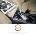 Beschoi Caricabatteria per auto USB Caricatore per veicolo Caricabatterie USB a carica ultrarapida (3 porte tipo 3,4 A) iPhone 6s / 6s Plus / 6/6 Plus / 6/6 Plus / iPad / iPod / Android / Galaxy S6 / S6 Edge ultra-compatto ecc. ( Bianco + dorato)