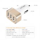 Beschoi Caricabatteria per auto USB Caricatore per veicolo Caricabatterie USB a carica ultrarapida (3 porte tipo 3,4 A) iPhone 6s / 6s Plus / 6/6 Plus / 6/6 Plus / iPad / iPod / Android / Galaxy S6 / S6 Edge ultra-compatto ecc. ( Bianco + dorato)