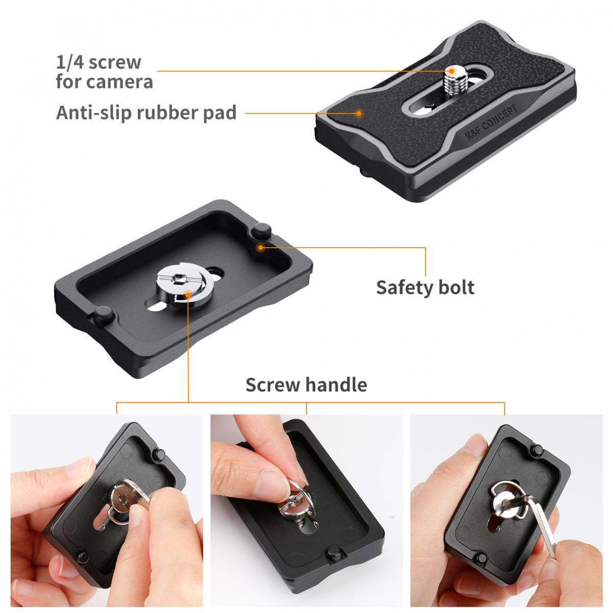 28mm Kuleswivel med Quick Release Plate, Last 10kg - KF-28