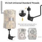 Trail Camera Tree Mount med 1/4" skruegrensesnitt 2 Pack, 360° justerbar tremonteringsmetallbrakett for Trail Camera, Solar Panel, Lights, etc.